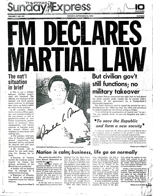 Martial law under Ferdinand Marcos